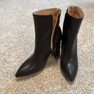 Black Pointed Toe Booties size 38